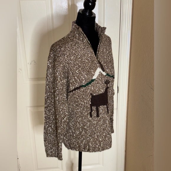 Vintage Unisex Pendleton Brown Zipper Cardigan Sweater Deer M - Picture 5 of 10